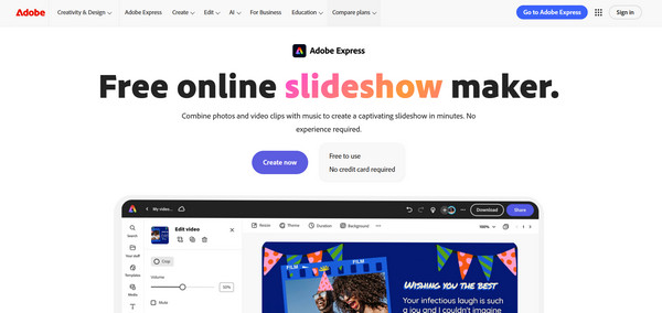 Adobe Online Slideshow Maker