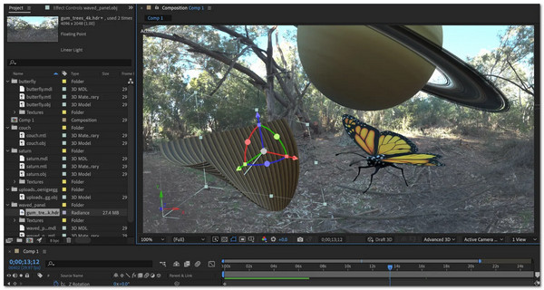 Interface do After Effects