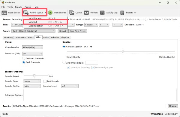 Nén Video Hàng Loạt Handbrake