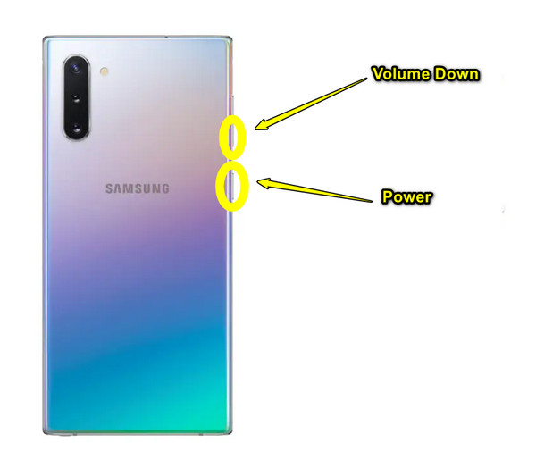 Wbudowane przyciski Zrzut ekranu na Samsungu