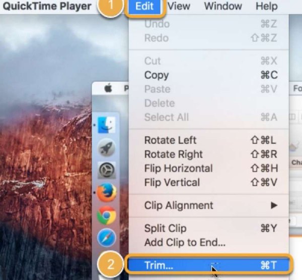 Click Edit Then Trim