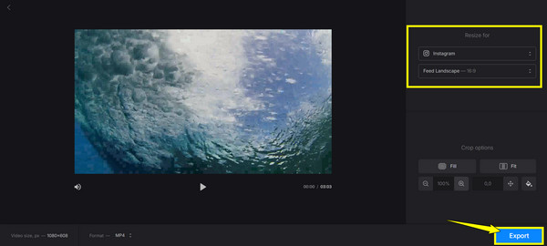 Clideo Select Resize For Option