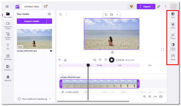 Clipchamp effektek hozzáadása