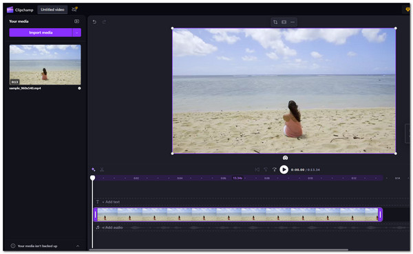 Интерфейс Clipchamp