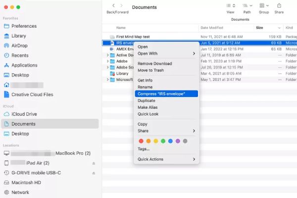 Compactar vídeo para Zip Mac