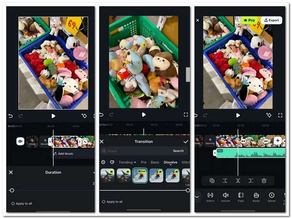 Filmora alkalmazás diavetítés készítéséhez iPhone-on