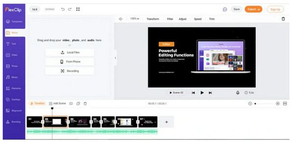 Flexclip Halpa videonmuokkausohjelmisto