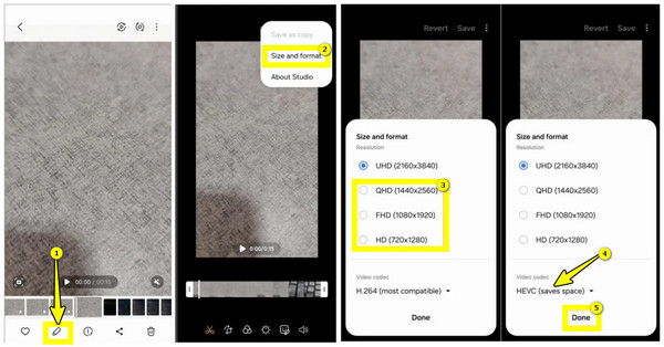 Galleria-sovellus vähentää videota Samsungilla