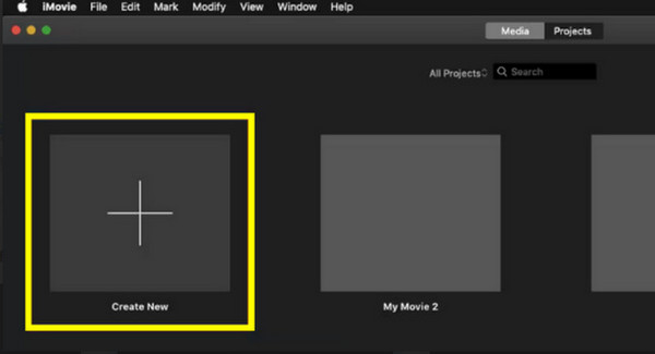 iMovie Luo uusi projekti