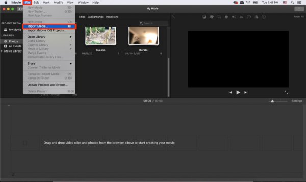 Videó importálása iMovie-ba