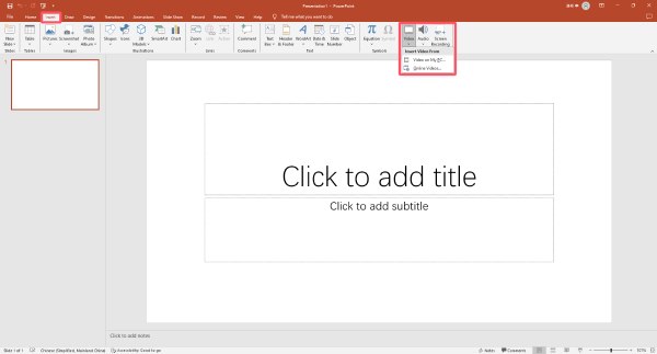 Inserir vídeo PowerPoint