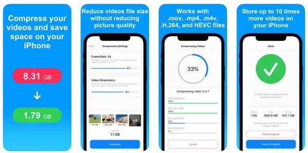 IOS Pakkaa videoita ja muuta videoiden kokoa