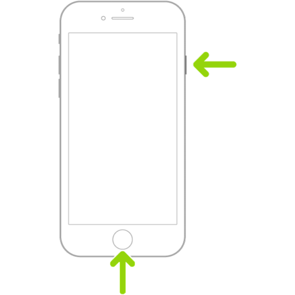 Petikan Skrin iPhone Dengan Butang Laman Utama