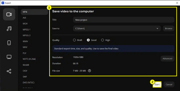Movavi Export - Viimeinen video
