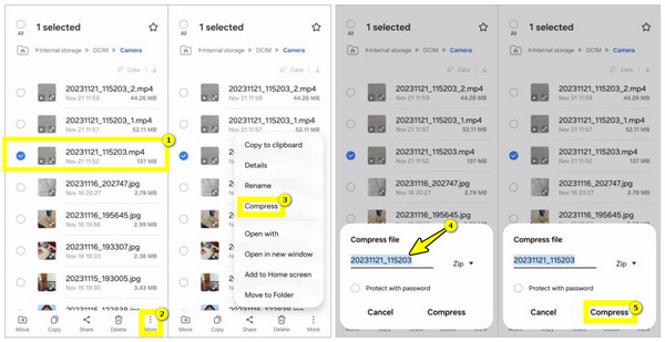 Tiedostoni pakataan ja pakkataan videoita Samsungilla