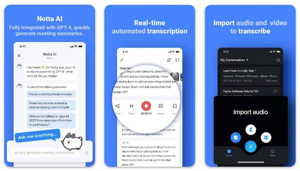 Enregistreur audio Notta pour Android