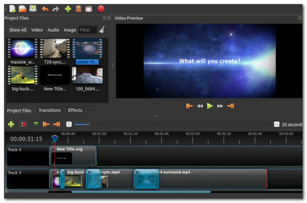 Интерфейс Openshot