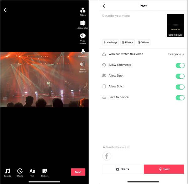 Post The Edited Tiktok Videos
