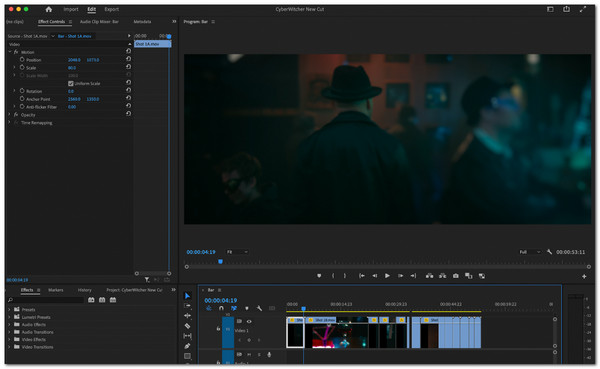 Interface do Premiere Rush
