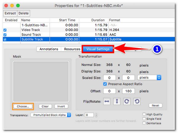 Quicktime Visual Settings
