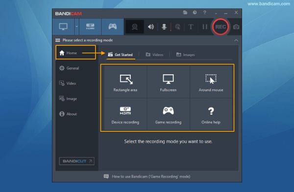录制模式 Bandicam