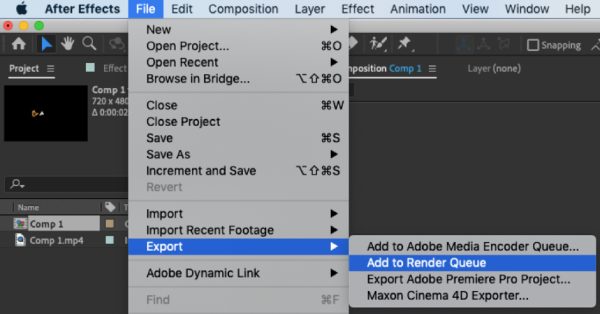 บันทึกวิดีโอที่ตัดแต่งด้วย After Effects