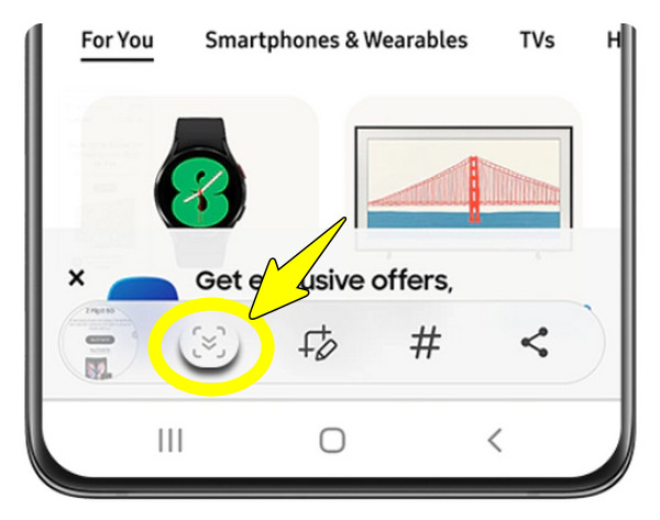 Przewijany zrzut ekranu na Samsungu