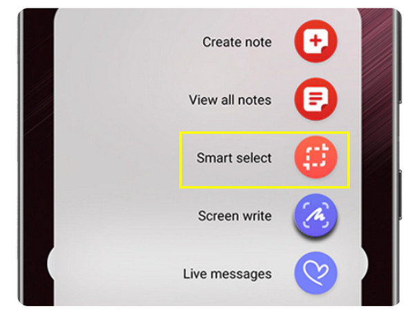 Zrzut ekranu Smart Select na Samsungu