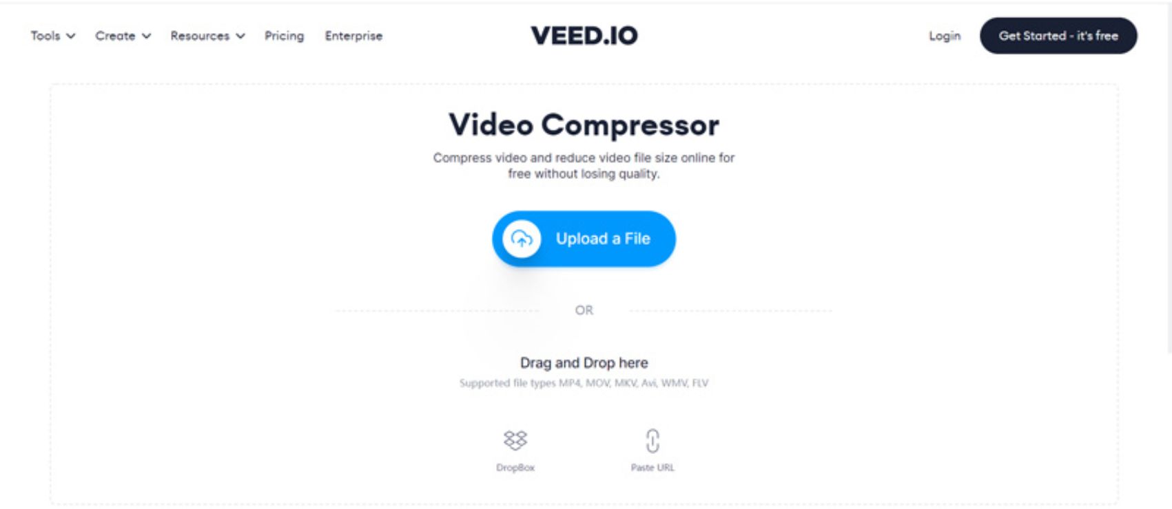 Veed IO MP4 コンプレッサー