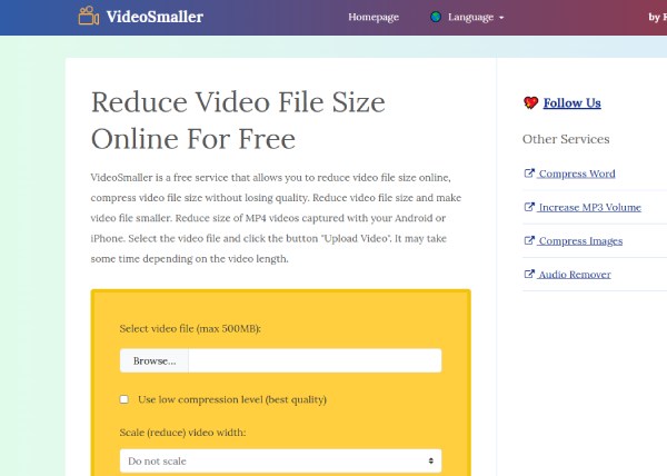 Videosmaller MP4コンプレッサー