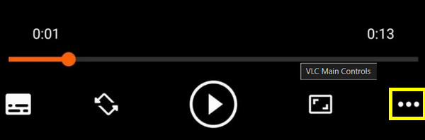 Menu de l'application VLC