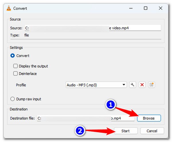 VLC Browse Start Processing