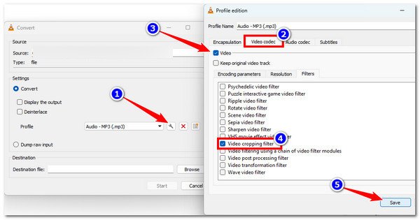 VLC Edit Profile Video Cropping Ffilter