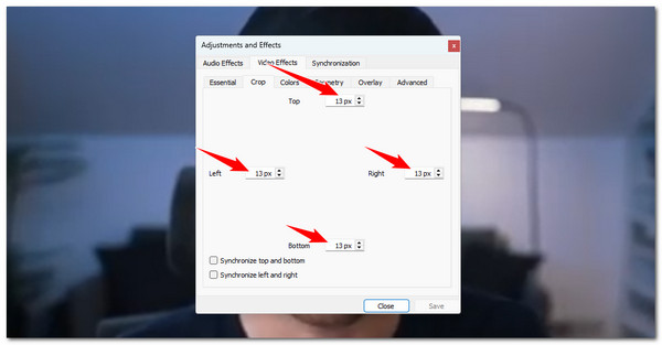 VLC Enter Crop Values