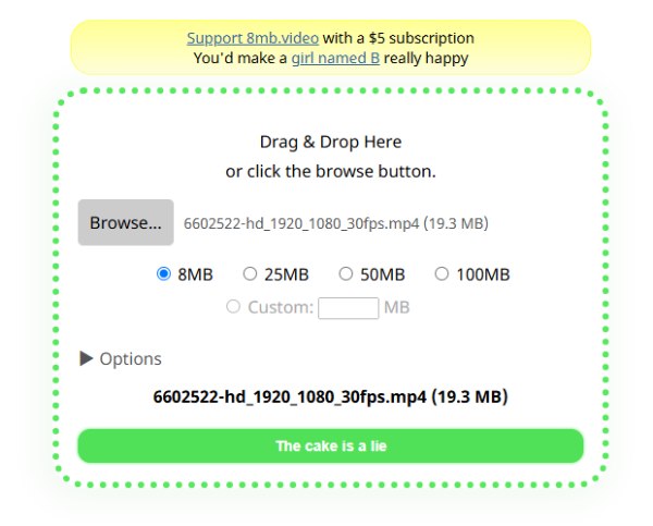 Συμπίεση 8mbvideo για Discord