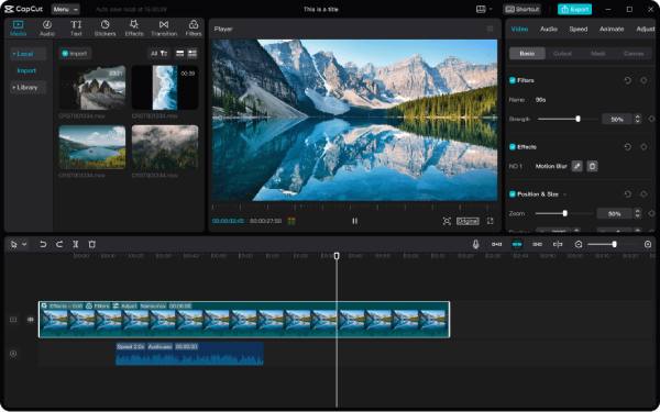 Software de edición de vídeo Capcut para Obs