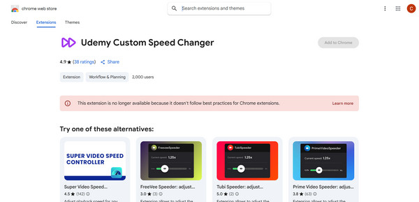 Chrome Udemy Custom Speed Changer