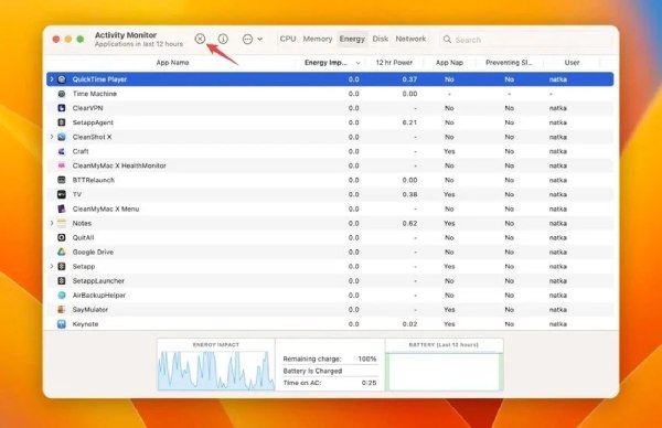 Close Quicktime Under Cpu Tab