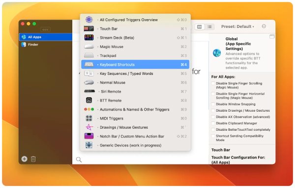 Find Keyboard Setting