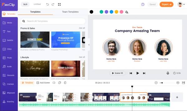 Edición de vídeo Flexclip para Obs