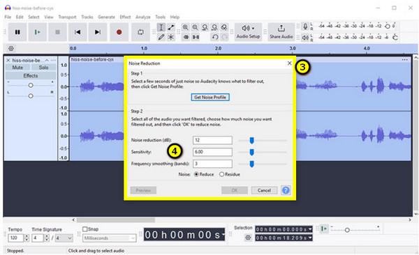 Noise Reduction Adjust Settings