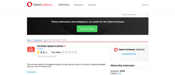 Opera Youtube Speed Control