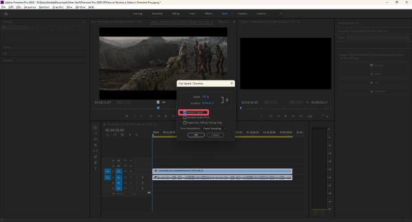Premiere Pro per video inverso