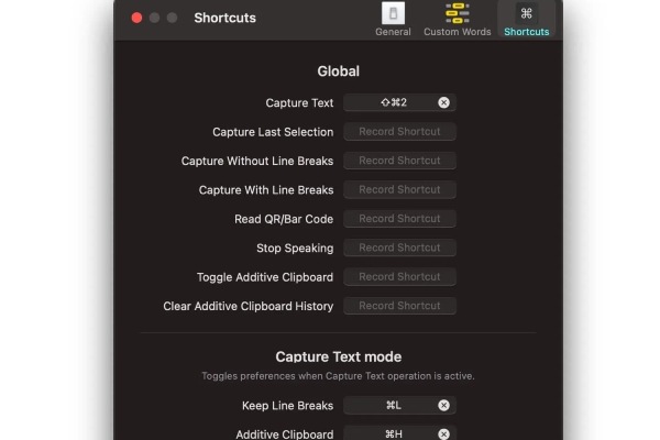 Textsniper เลือกปุ่มลัด